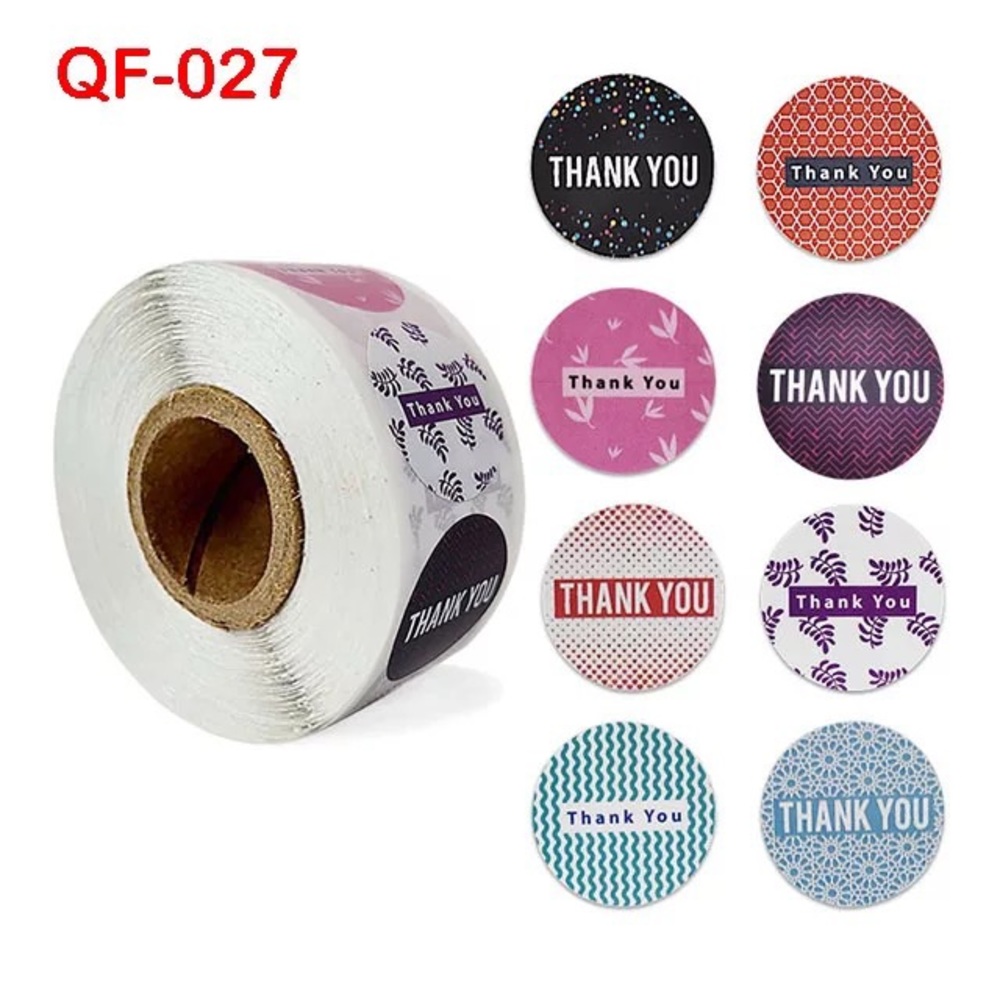 I Inch 500PCS Custom Thank You Label Sticker Roll